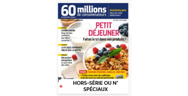 France Abonnements: Abonnement 1 an 60 Millions de Consommateurs - 11 num&eacute;ros + HS &agrave; 29&euro; (au lieu de 67,70&euro;)