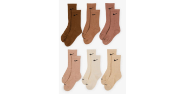 Courir: Lot de 6 paires de chaussettes Nike Crew rembourr&eacute;es &agrave; 15&euro; (au lieu de 29&euro;)