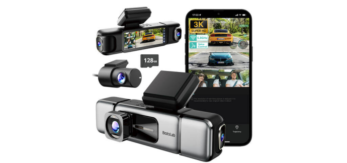 JoyBuy: BOTSLAB Dashcam 3K 4 canaux, vision 360°, GPS, WiFi - écran à 179,89€ (au lieu de 269€)