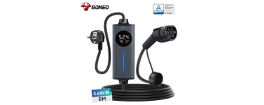 JoyBuy: Chargeur voiture &eacute;lectrique GONEO Type 2 16A 3,68kW 8m &agrave; 128,89&euro; (au lieu de 210&euro;)