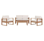Cdiscount: Salon de jardin bois acacia FSC PALAWAN - Table 80x55x29 cm - 4 pers. à 369,99€ (au lieu de 529,99€)