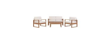 Cdiscount: Salon de jardin bois acacia FSC PALAWAN - Table 80x55x29 cm - 4 pers. &agrave; 369,99&euro; (au lieu de 529,99&euro;)