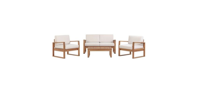 Cdiscount: Salon de jardin bois acacia FSC PALAWAN - Table 80x55x29 cm - 4 pers. &agrave; 369,99&euro; (au lieu de 529,99&euro;)