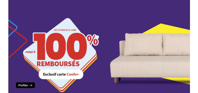 Conforama: Plus de 1000 produits jusqu'à 100% remboursés pour les porteurs de la carte Confo+ Fidélité