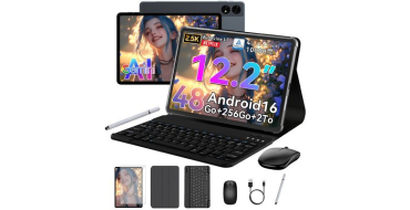 Cdiscount: KINGRID TABWEE T60 Tablette 12,2" 90Hz IPS 2,5K, 48 Go RAM / 256 Go + 2 To, 5G &agrave; 159,99&euro;