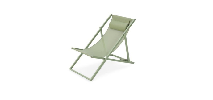 Cdiscount: Chilienne PAROS - Structure acier - L63xP104xH97cm - Vert kaki à 34,99€ (au lieu de 79,99€)