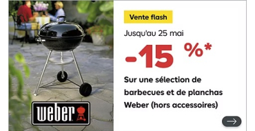 Castorama: -15% sur une s&eacute;lection de barbecues et planchas Weber