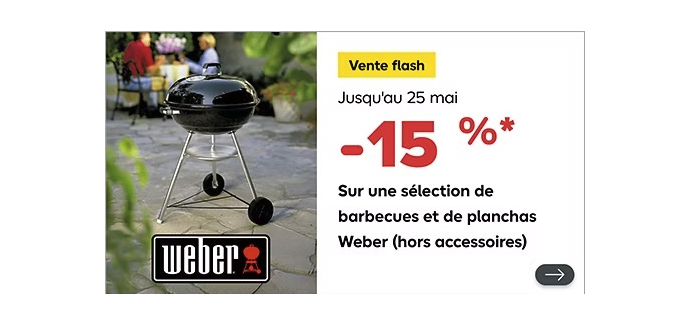 Castorama: -15% sur une sélection de barbecues et planchas Weber