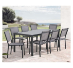Cdiscount: Ensemble repas jardin table 180cm + 8 chaises aluminium verre trempé à 299,99€ (au lieu de 449,99€)