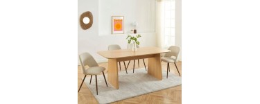 Cdiscount: Table à manger LANGO rectangulaire effet chêne 180 cm à 219,99€ (au lieu de 249,99€)