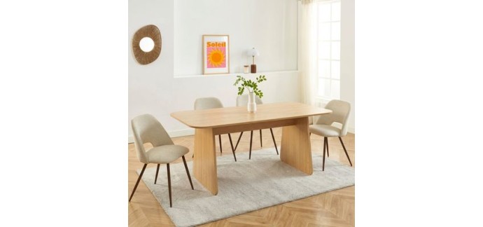 Cdiscount: Table à manger LANGO rectangulaire effet chêne 180 cm à 219,99€ (au lieu de 249,99€)