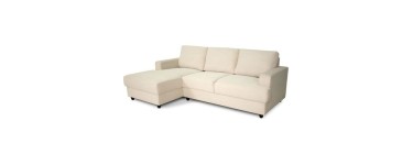 Cdiscount: Canapé d'angle gauche 4 places PAUL in cord - Tissu beige - 216x141x79 cm à 474,99€