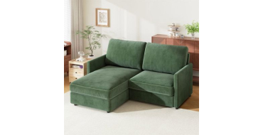 Cdiscount: Canap&eacute; d'angle r&eacute;versible 3 places velours c&ocirc;tel&eacute; vert 180x137x84cm &agrave; 229,89&euro; (au lieu de 249,89&euro;)