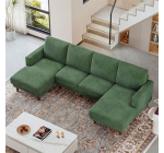 Cdiscount: Canapé en velours côtelé Nalookamic 4/5 places U - 269x140x86cm à 379,99€ (au lieu de 419,91€)