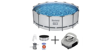 Cdiscount: Kit piscine BESTWAY Steel Pro Max 396x122cm + robot Quartz à 359,99€ (au lieu de 438€)