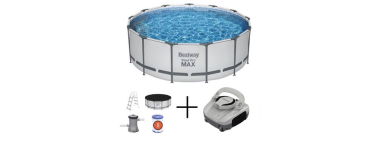 Cdiscount: Kit piscine BESTWAY Steel Pro Max 396x122cm + robot Quartz &agrave; 359,99&euro; (au lieu de 438&euro;)