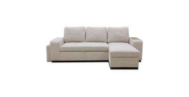 Cdiscount: Canap&eacute; d'angle convertible VALDO 3-4 places - Beige, USB, coffre, pouf - tablette &agrave; 569,99&euro;