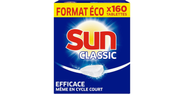 Amazon: Paquet de 160 Pastilles Lave-Vaisselle Sun Classic &agrave; 11.37&euro; (via pr&eacute;voyez et &eacute;conomisez)