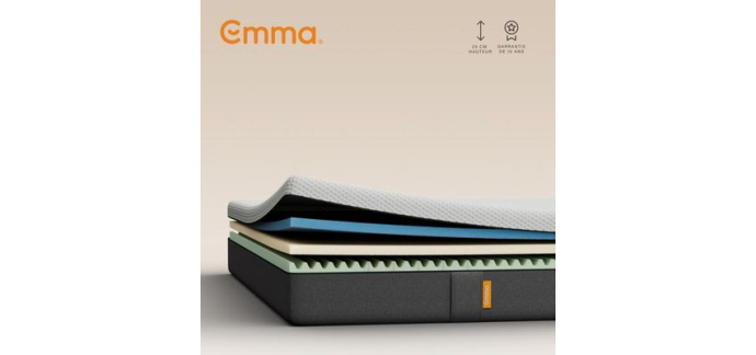 Cdiscount: EMMA Matelas Original Classic 160x200 cm - M&eacute;moire de Forme - 25 cm &agrave; 429&euro; (au lieu de 505&euro;)