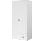 Cdiscount: Armoire VARIA PARISOT - Blanc, 2 portes + 2 tiroirs, L81xH185xP51 cm à 169,99€ (au lieu de 179,99€)