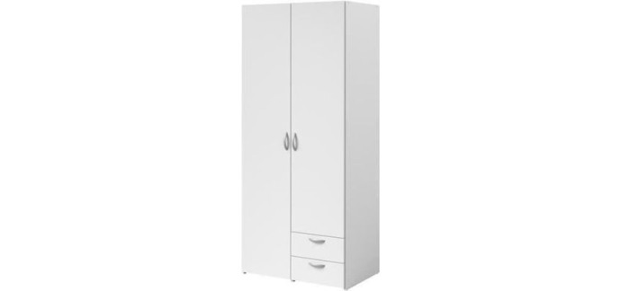 Cdiscount: Armoire VARIA PARISOT - Blanc, 2 portes + 2 tiroirs, L81xH185xP51 cm à 169,99€ (au lieu de 179,99€)