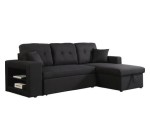 Cdiscount: Canapé d'angle convertible Axel - 3 places - Noir à 379€ (au lieu de 399€)