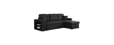 Cdiscount: Canapé d'angle convertible Axel - 3 places - Noir à 379€ (au lieu de 399€)