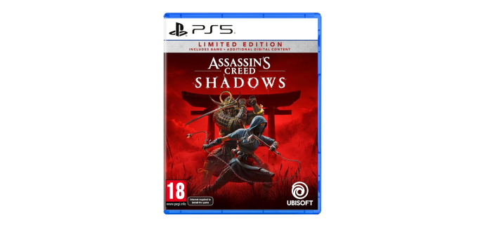 Amazon: Assassin's Creed Shadows Edition Limitée (PS5) à 29,99€ (au lieu de 79,99€)