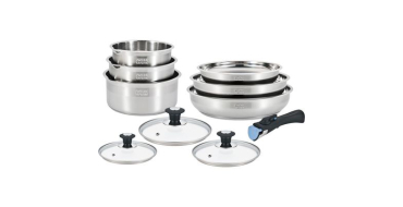 Cdiscount: Batterie de cuisine ARTHUR MARTIN AM0006 - 10 pi&egrave;ces, induction, acier inoxydable 18/10 &agrave; 69,99&euro;