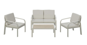Carrefour: Salon de Jardin Bas Hyba Palma en Aluminium - 2 fauteuils, 1 canap&eacute;, 1 table basse &agrave; 195,49&euro;