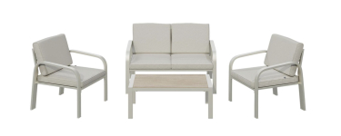 Carrefour: Salon de Jardin Bas Hyba Palma en Aluminium - 2 fauteuils, 1 canap&eacute;, 1 table basse &agrave; 195,49&euro;