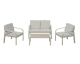 Carrefour: Salon de Jardin Bas Hyba Palma en Aluminium - 2 fauteuils, 1 canapé, 1 table basse à 195,49€