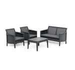 Carrefour: Salon de jardin Keter Atlas 4 places - résine, banc, 2 fauteuils, table basse à 101,99€