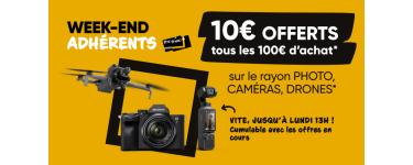 Fnac: [Adh&eacute;rents] 10&euro; offerts tous les 100&euro; d'achat sur le rayon prise de vue