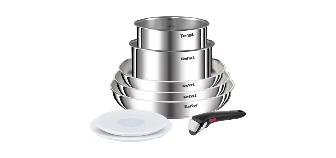 Boulanger: Batterie de cuisine Tefal Inox Ingenio Emotion 8 pi&egrave;ces &agrave; 79,99&euro; (au lieu de 159,99&euro;)