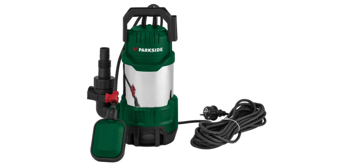 LIDL: Pompe Immerg&eacute;e Parkside PETPS 1100 A1 - 20000L/h, eaux charg&eacute;es &agrave; 39.99&euro; (au lieu de 49.99&euro;)