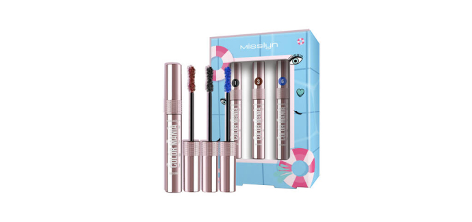 JoyBuy: Coffret mascara MISSLYN Color Mania n°2 - 1 noir, 3 bordeaux, 6 bleu océan à 10,33€
