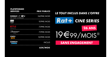 Canal +: [- 26 ans] Abonnement CANAL+, Apple TV+, Disney+, Netflix, OCS, Paramount+ et MAX &agrave; 19,99&euro;/mois