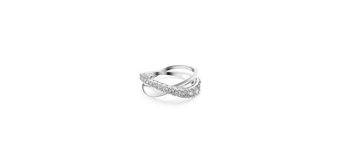 Amazon: Bague Swarovski Hyperbola - Rhodium, blanc à 47,60€ (au lieu de 93,37€)