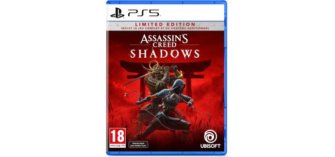 Amazon: Assassin's Creed Shadows Édition Limitée (PS5) à 29,99€ (au lieu de 49,99€)