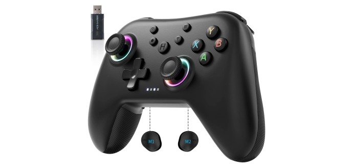Amazon: Manette PC sans fil AceGamer Aurora 2.4G - Joysticks effet Hall à 20,35€ (au lieu de 25,39€)