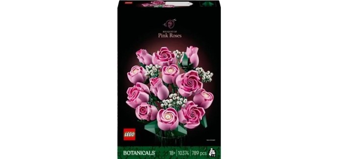 Fnac: LEGO® Botanicals Bouquet de roses roses (10374) à 37,59€ (au lieu de 46,99€)