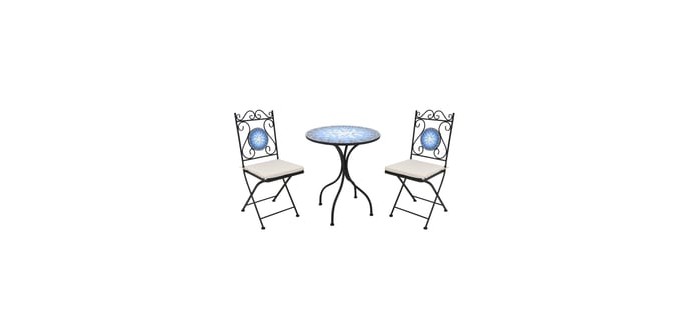 Conforama: Ensemble table + 2 chaises MOSAIC à 149,99€ (au lieu de 179,99€)