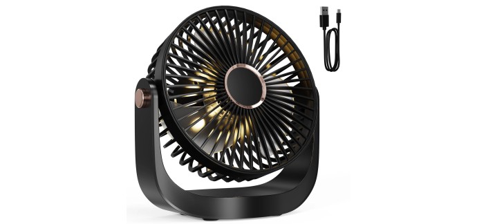 Amazon: Ventilateur de Table Aicpan - Rechargeable USB, 3000 mAh à 11,89€ (au lieu de 17,26€)