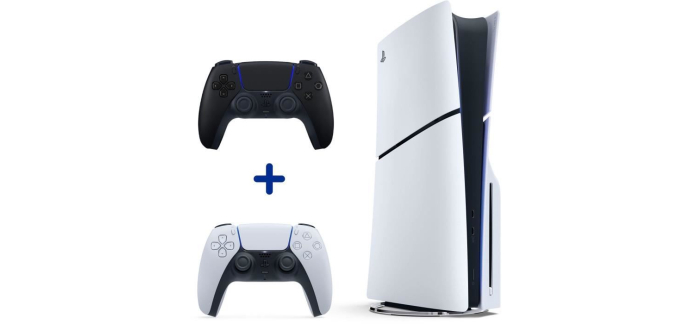 Cdiscount: Console PS5 Slim + 2ème manette Midnight Black (PS5) à 589€