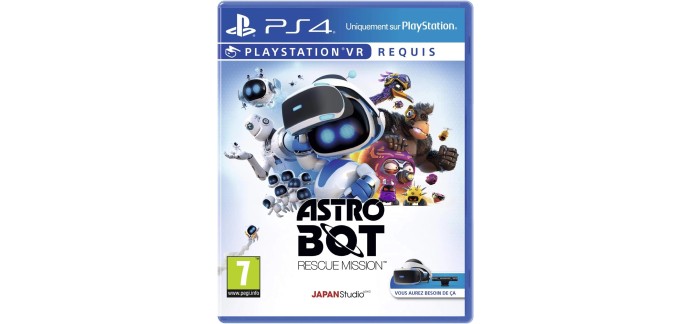 Amazon: Astro Bot Rescue Mission sur PS4 VR à 11€ (au lieu de 35,99€)
