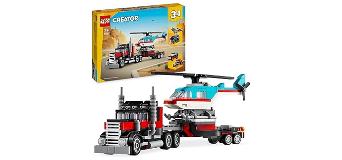 Amazon: LEGO Creator 3in1 Camion plateau avec hélicoptère (31146) à 14,99€ (au lieu de 19,99€)