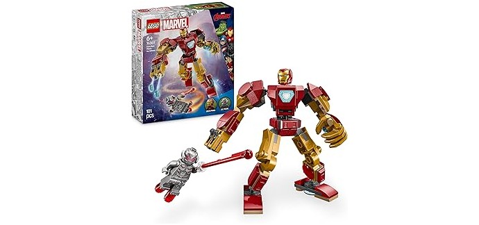 Amazon: LEGO® Marvel Iron Man Robot vs. Ultron (76307) à 11,95€ (au lieu de 14,99€)