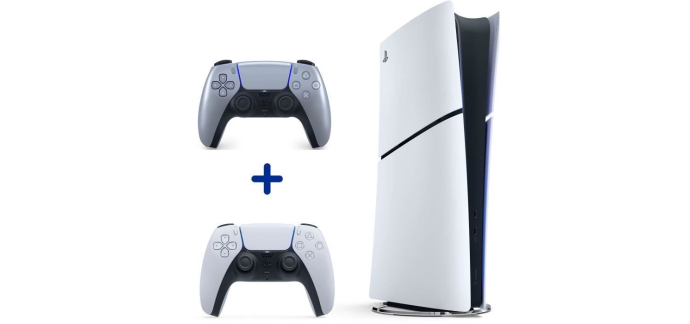 Cdiscount: Pack PS5 Slim Digital + 2&egrave;me manette Sterling Silver &agrave; 529&euro;