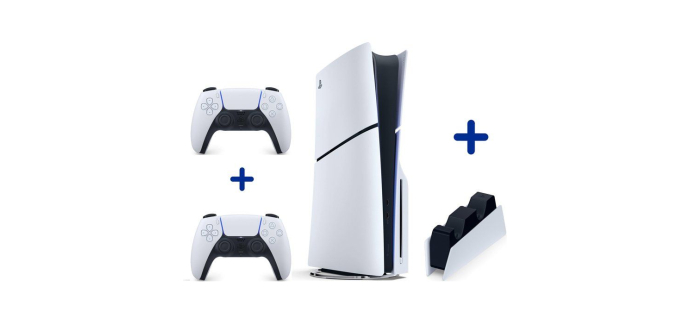 Cdiscount: Pack PS5 Slim Standard + 2ème Manette + chargeur à 619€